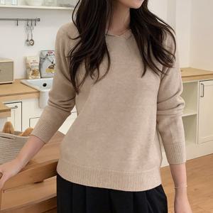 샵앤) 여성 후드 홀가먼트 베이직 무지 기본 니트티 21DS-WKN-4980-그레이