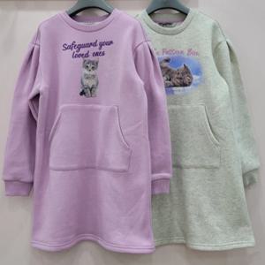 [레노마키즈]고양이 기모원피스 초등 여아 겨울원피스 r2345o611