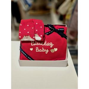 블루독베이비 10 25FW겨울신상 (RD)로고하트드레스양말2종세트 (45C706740281009)