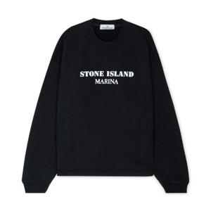 [꼬르소밀라노] 스톤아일랜드 남성 로고 프린트 네이비 맨투맨 7915671X6 V0020