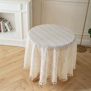 프렌치 레이스 원형 식탁보(90cm) 빈티지 협탁보 생활용품 가정용품 생필품