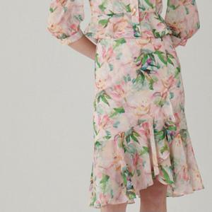 [샤틴]플라워프린팅 프릴 쉬폰스커트S231S304A51_JK