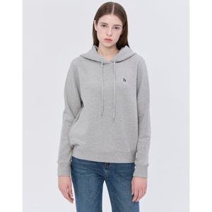 헤지스 여성 24FW 스테디셀러기모면100% 그레이 로고자수 후드 티셔츠 WSTS4D900G2