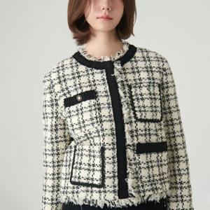 [샤틴]라인배색 포켓 트위드쟈켓S244B151A11_JK