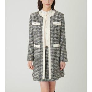 [샤틴]배색포인트 트위드 롱쟈켓S244B153A49_JK