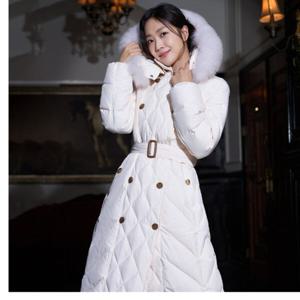 [샤틴]폭스후드넥 탈,착 구스다운 롱패딩S244M854A02_JK