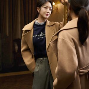 [샤틴]모,케시미어 벨티드  핸드메이드 롱코트S244M751A08_JK