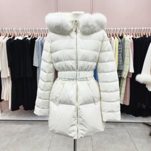 [샤틴]탈,부착 폭스 퍼 스티치 구스다운 패딩S244M852A03_JK