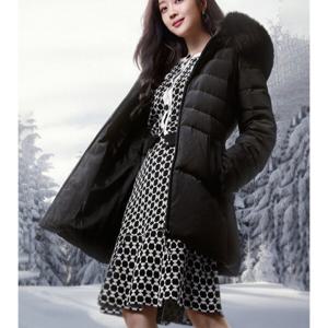 [샤틴]탈,부착 폭스 퍼 스티치 구스다운 패딩S244M852A_JK