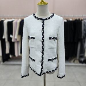 [샤틴]꽈배기짜임,보석 라인배색 트위드쟈켓S251C173A03_JK