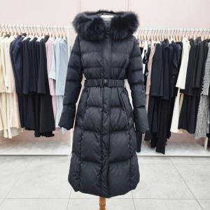 [샤틴]폭스터 탈,부착 구스 벨티드 롱패딩S244M855A11_JK