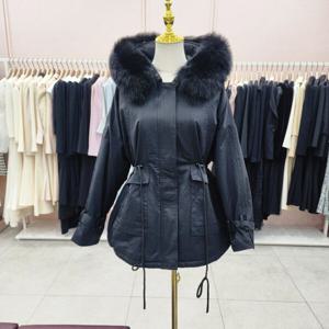 [샤틴]폭스퍼 탈,착 후드넥 덕다운 야상S244K872A_JK