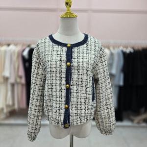 [샤틴]데님라인배색 체크 트위드 쟈켓S251K182A03_JK