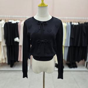 [샤틴]리본장식 하트패턴 니트S251B964A_JK