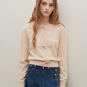 [샤틴]리본장식 하트패턴 니트S251B964A47_JK