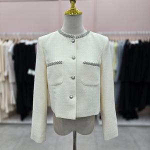 [샤틴]보석 라인배색장식 트위드 숏쟈켓S251C159A03_JK