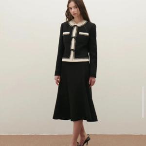 [샤틴]리본장식 슬림 트위드쟈켓,스커트 셋업S251M101A11_JK