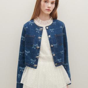 [샤틴]리본 워싱 데님 숏쟈켓S251B155A20_JK