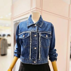 [샤틴]수술배색 슬림 데님 숏쟈켓 S251K167A24