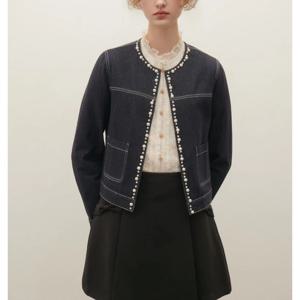 [샤틴]진주라인배색 스티치 데님 쟈켓S253B155A78