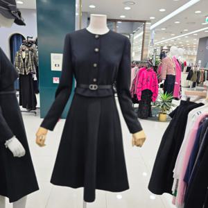 [샤틴]버튼장식 벨티드 A라인 원피스S254M606A11