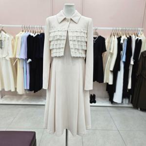 [샤틴]레이스프릴장식 쟈켓형 원피스S254B601A03