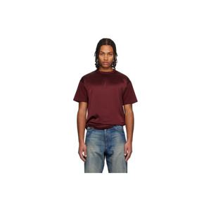 25 FW 지방시 남성 버건디 코튼 실크 티셔츠 252278M213006