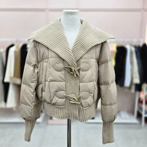 [샤틴]니트배색카라 덕다운 숏 점퍼S254K866A04