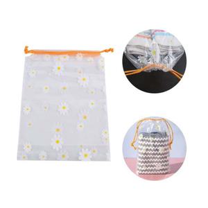 플라워 투명 파우치 복조리형 18x25 여행용파우치 비닐파우치 끈파우치 세면백 여행파우치 캐리어파우치 방수파우치 보관팩 간신보관 선물포장지