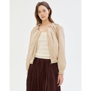 질스튜어트 뉴욕 여성 25SS 백화점BEST베이지 썸머 나일론혼방 셔링장식 점퍼 JSJU5B270I2