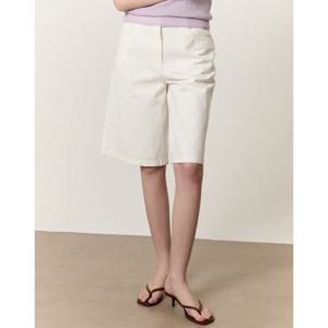 아떼 바네사브루노 여성 25SS 인기 급상승화이트 단색 면 데님 버뮤다 VLPA5B253WT