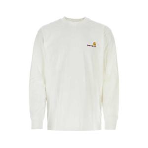 25FW 칼하트 화이트 코튼 L S American Script T 셔츠 I02995502XX