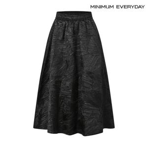 [미니멈][미니멈 에브리데이]자가드 밴딩 플레어 롱 스커트 (EB3WH011D)