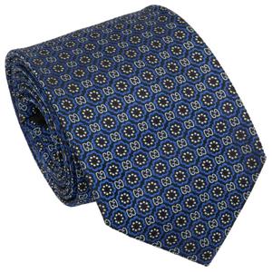 구찌 643996 네이비 GG로고 플라워패턴 슬림 실크 넥타이