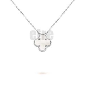 반클리프 목걸이 여성용 빈티지 알함브라 펜던트 18K 화이트 골드 마더오브펄 VCARF48700