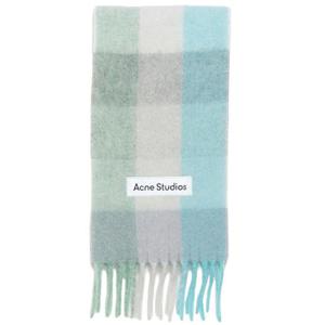 아크네스튜디오 모헤어 체크 머플러 스카프 목도리 더콰이즈 그레이 민트그린 CA0084-DQG