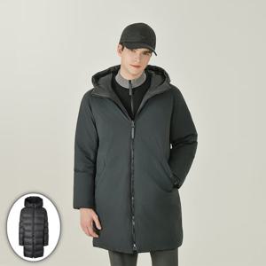 [헤지스골프] 남성 단색 구스다운 패딩 점퍼 블랙 HUJU5D811BK