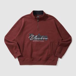 엄브로긴팔티 NQC UP421CFSN4-GRP1 기모 레터링 하프집업 맨투맨 / GRAPE RED PURPLE