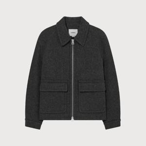 커버낫자켓 JQS CO2504CT03-CH 울 집업 하프코트 Charcoal