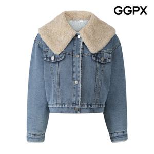 GGPX  뽀글이 배색 카라 데님 자켓 GPBJK006F