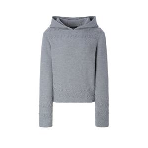 질스튜어트 뉴욕 여성 25FW 그레이 패턴 울혼방 후드니트 JSSW5D370G2