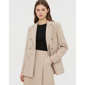 질스튜어트 뉴욕 여성 25FW 시즌오프 베이지 단색 울혼방 자켓 JSJA5D360I2