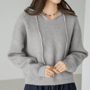 엄마옷 마담4060 모던베이직 쿠앤크믹스니트 중년여성 데일리 후드티-ZKN2511015-