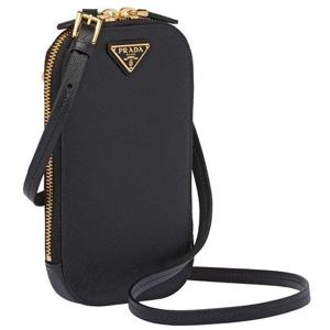 프라다 1DH030 블랙 사피아노 폰케이스 파우치 숄더 크로스 토트 미니 백