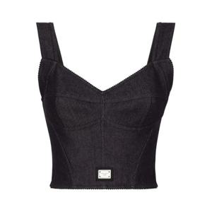 25 FW 돌체앤가바나 로고 태그 데님 코르셋 탑 F7W98DG8LT2 TP432350863