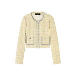 25 FW 베르사체 크리스털 장식 트위드 재킷 10201101A15389 TP438082851