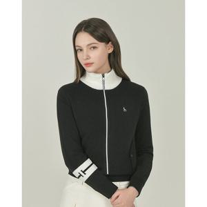 헤지스 골프 여성 25FW 블랙 여성 울혼방 니트 방풍 집업 HWSW5D719BK