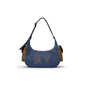 M MLB크로스백 RQC 3ABQM134N-50INS 다이아 모노그램 메가로고 포켓 데님 호보백