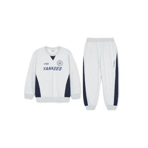 M MLB키즈트레이닝세트 RQC 7AS2R0144-50MGL 데일리 아웃도어 맨투맨 셋업 뉴욕양키스