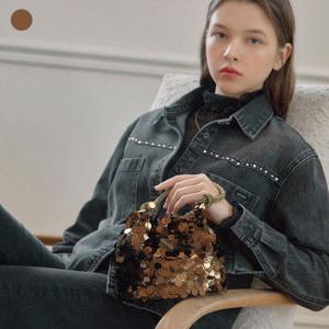 [게스(진)]홀리데이_HOLIDAY 샤인 탑 핸들 파우치 체인백(HP3A3A14)